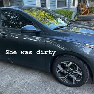 Dirty car before wash and wax